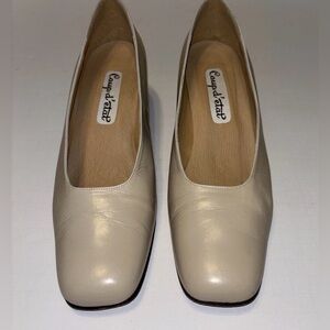 Vintage Coup D’Etat Women’s Beige Shoes. Size 8M Square Toe Block Heel